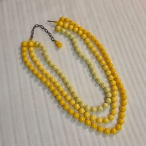 Vintage Yellow Beads Choker Necklace